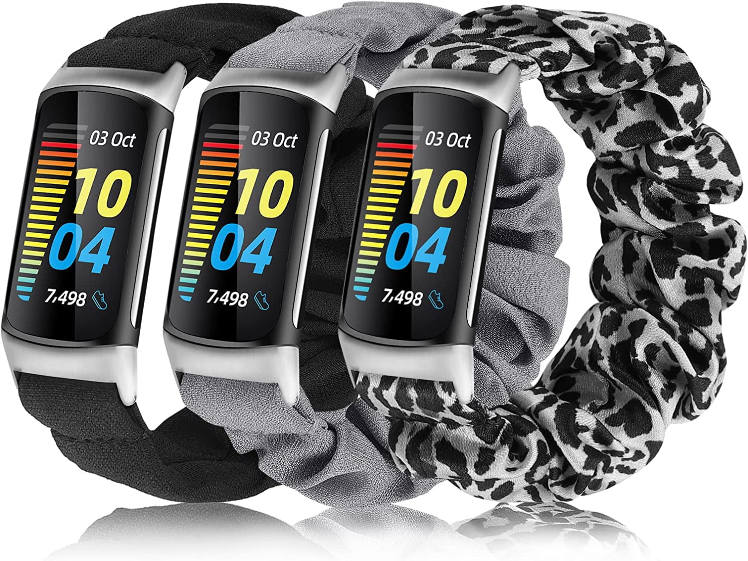 Wearlizer 3 Packs Scrunchie Band Compatible with Fitbit Charge 5