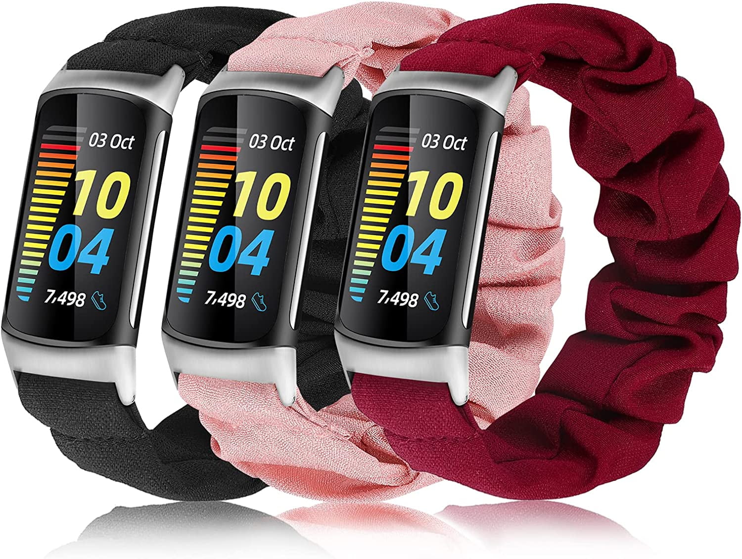 Wearlizer 3 Packs Scrunchie Band Compatible with Fitbit Charge 5 Bands for Women Girls Elastic Fabric Strap Stretchy Pattern Printed Replacement Wristband Accessories for Charge 5 Walmart