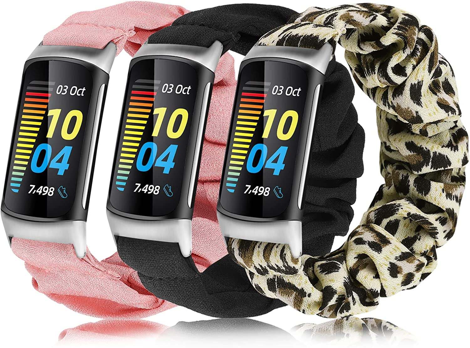 Wearlizer 3 Packs Scrunchie Band Compatible with Fitbit Charge 5 Bands for Women Girls Elastic Fabric Strap Stretchy Pattern Printed Replacement Wristband Accessories for Charge 5 Walmart