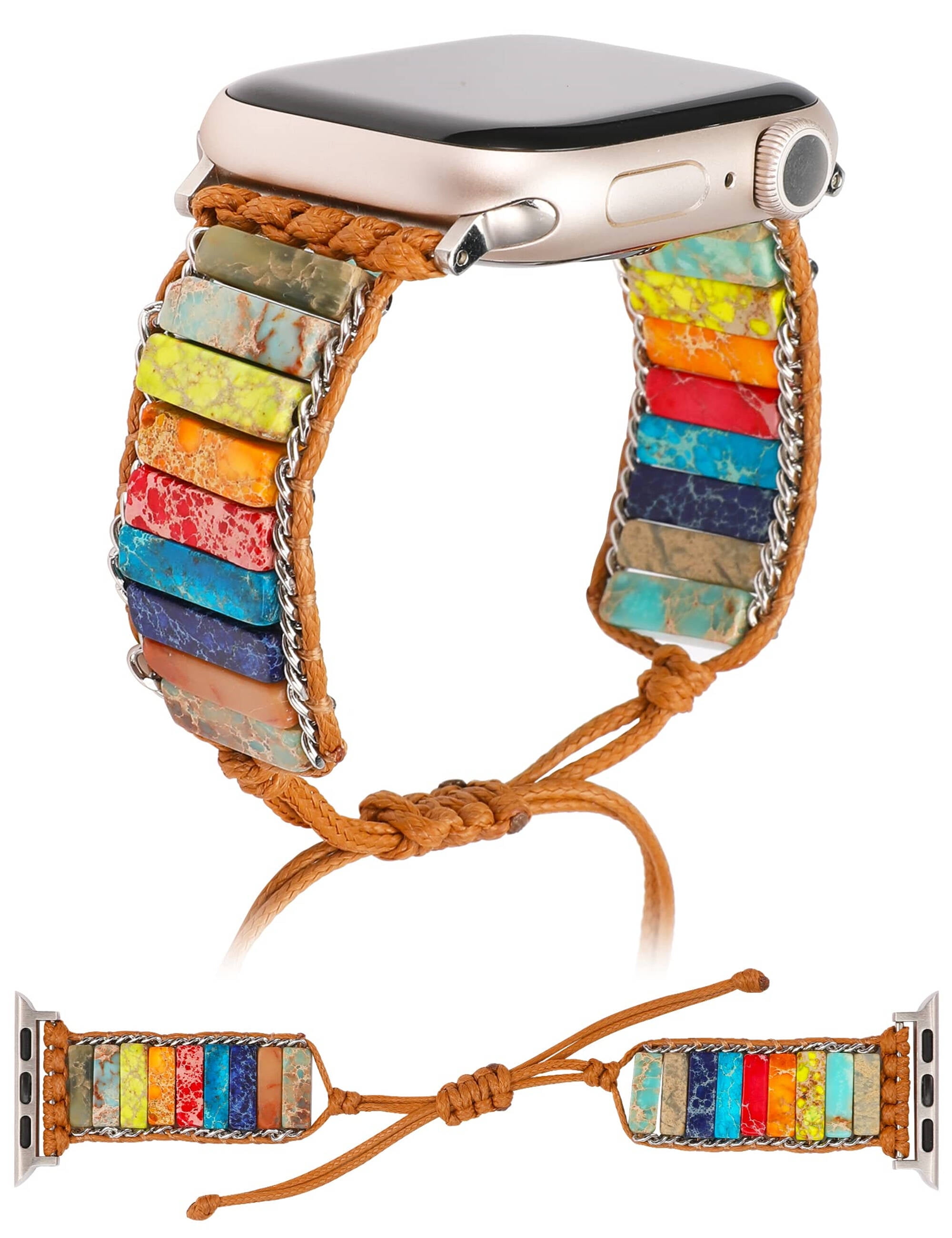 Wearlizer Bohemian Beaded Bracelet Compatible With Apple Watch Band 38404142444549mm 5999