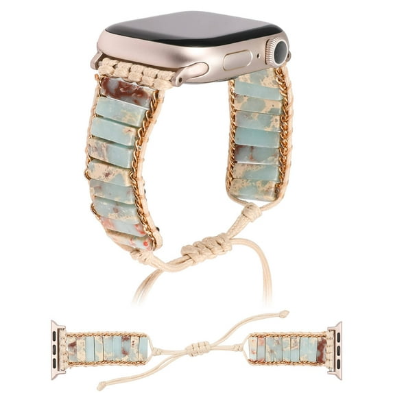 Wearlizer Bohemian Beaded Bracelet Compatible with Apple Watch Band 38/40/41/42/44/45/49mm, Handmade Chakra Energy Natural Stone Watch Strap for iWatch Series 8 7 6 5 4 3 2 1 SE