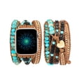 thumbnail image 1 of Wearlizer Boho Beads Band Compatible with Apple Watch Band 41mm 40mm 38mm for Iwatch Series 8 7 6 5 4 3 2 1 Women Leather Handmade Braided Natural Stone Strap, 1 of 6