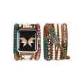 thumbnail image 1 of Wearlizer Boho Beads Band Compatible with Apple Watch Band Ultra (49mm), Series 8/7(41/45mm), Series SE/6/5/4(40/44mm) and Series 3/2/1 (38/42mm) for Women Leather Handmade Braided Natural Stone Strap, 1 of 6