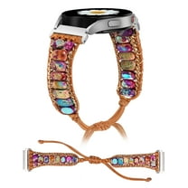 Wearlizer Boho Stone Bracelet Compatible with Galaxy Watch 6/5/4/Active 2 40mm 44mm/Watch 5 Pro 45mm/Watch 6 Classic/Watch 3 41mm Women, 20mm Handmade Chakra Energy Colorful Natural Stone Watch Strap