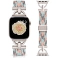thumbnail image 1 of Wearlizer Braided Magnetic Compatible with Apple Watch Band for Women & Men, D-Shape Stretchy Elastic Nylon Strap, Fits 38/40/41/42/44/45/46/49mm, for iWatch Series 11 10 9 8 7 SE Ultra, 1 of 7