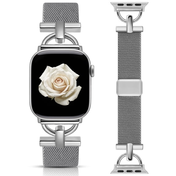 Wearlizer Braided Nylon Watch Band Compatible with Apple Watch Bands Women Men D-Shaped Design Magnetic Clasp Adjustable Strap for Series 11/10/9/8/7/6/5/4/3/SE/Ultra 38/40/41/42/44/45/46/49mm