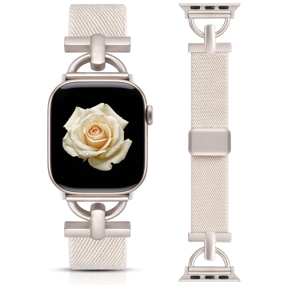 Wearlizer Braided Nylon Watch Band Compatible with Apple Watch Bands Women Men D-Shaped Design Magnetic Clasp Adjustable Strap for Series 11/10/9/8/7/6/5/4/3/SE/Ultra 38/40/41/42/44/45/46/49mm
