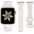 thumbnail image 1 of Wearlizer Christmas Snowflake Engraved Silicone Band Compatible with Apple Watch Band for Women 40mm 38mm 41mm 42mm 44mm 45mm 49mm, Soft Two-Tone Sport Strap for iWatch Series 9 8 7 6 5 4 3 SE Ultra, 1 of 6
