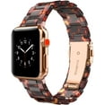 thumbnail image 1 of Wearlizer Compatible with Apple Watch Band 42mm 44mm 45mm Womens for iWatch SE Lightweight Resin Wristband Bracelet Mens Strap Series 7 6 5 4 3 2 1-(Deep Rose Gold+Tortoise, 42/44/45mm), 1 of 7