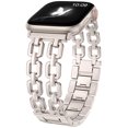 thumbnail image 1 of Wearlizer Compatible with Apple Watch Bands 41/40/38/44/45/46/49/42mm Women, Dressy Fancy Metal Chain Pretty Strap Designer Gold Silver Link Bracelet for iWatch Ultra SE Series 10 9 8 7 6 5 4 3 2 1, 1 of 6