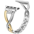 thumbnail image 1 of Wearlizer Compatible with Apple Watch Bands 42mm 44mm 45mm 49mm Series 1 2 3 4 5 6 7 8 SE Ultra Womens for iWatch Color-Match 2-Tone Bling Rhinestone Wristband Mix X-Link, 1 of 6