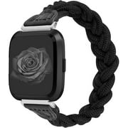 Wearlizer Compatible with Fitbit Versa 2/Versa/Versa Lite Bands for Women, Cute Elastic Braided Wristband Strap Stretchy Loop Bracelet Accessories for Fitbit Versa 2 Smart Watch