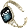 thumbnail image 1 of Wearlizer Compatible with Fitbit Sense 2/Sense/Fitbit Versa 4/Versa 3 Bands for Women, Dressy Metal Wristband Strap Bling Rhinestone Bracelet Band, 1 of 7