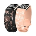 thumbnail image 1 of Wearlizer Dual-Tone Engraved Bands Compatible with Charge 6/Charge 5 - Floral Silicone Wristbands for Women, 2 Interchangeable Nature Designs (Dandelion & Wildflower), 1 of 6