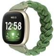 thumbnail image 1 of Wearlizer Elastic Band Compatible with Fitbit Sense 2/Sense/Versa 4/Versa 3 Watch Bands for Women, Slim Solo Loop Braided Strap Wristband Stretchy Woven Accessory, 1 of 6