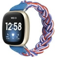 thumbnail image 1 of Wearlizer Elastic Band Compatible with Fitbit Sense 2/Sense/Versa 4/Versa 3 Watch Bands for Women, Slim Solo Loop Braided Strap Wristband Stretchy Woven Accessory, 1 of 6