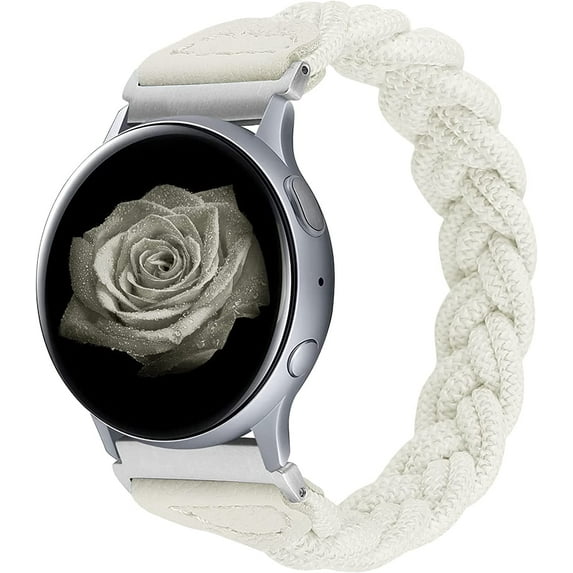 Wearlizer Elastic Band Compatible with Samsung Galaxy Watch 5/4 40mm 44mm/Watch 5 Pro 45mm/Watch 4 Classic 42mm 46mm/ Active 2 40mm 44mm Bands, 20mm Stretchy Braided Soft Strap for Women