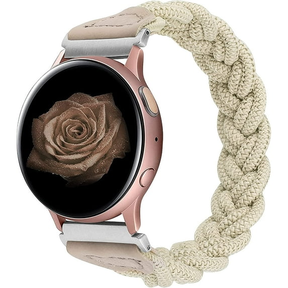 Wearlizer Elastic Band Compatible with Samsung Galaxy Watch 5/4 40mm 44mm/Watch 5 Pro 45mm/Watch 4 Classic 42mm 46mm/ Active 2 40mm 44mm Bands, 20mm Stretchy Braided Soft Strap for Women