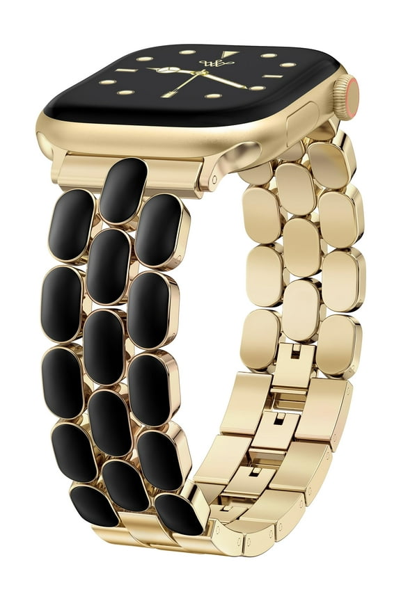 Enamel Metal Bracelet Compatible with Apple Watch Band 41/40/38/42/44/45/46/49mm, Stainless Steel Bracelet for iWatch Series Ultra 2/10/9/8/7/6/5/4/3/2/1 SE