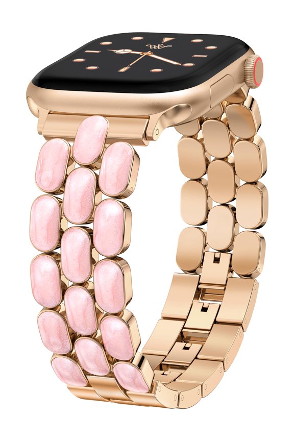 Enamel Metal Bracelet Compatible with Apple Watch Band 41/40/38/42/44/45/46/49mm, Stainless Steel Bracelet for iWatch Series Ultra 2/10/9/8/7/6/5/4/3/2/1 SE