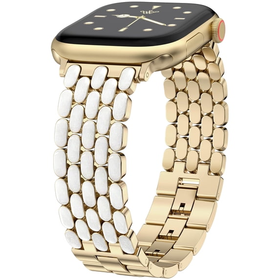 Wearlizer Enamel Stainless Steel Band Compatible with Apple Watch, Oval Link Jewelry Strap for Women, 38/40/41/42/44/45/46/49mm, Series 11/10/9/8/7/6/5/4/3/2/1, SE, Ultra 3/2/1