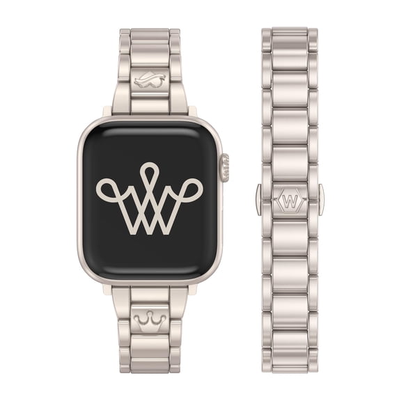 Wearlizer Gold Silver Stainless Steel Watch Band Compatible with Apple Watch Bands 38/40/41/42/44/45/46/49mm Women Metal Strap for Iwatch Series 11/10/9/8/7/6/5/4/3/SE/Ultra