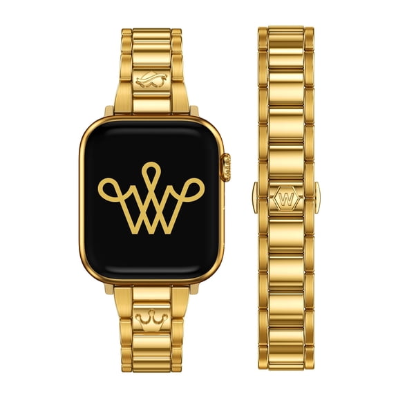 Wearlizer Gold Silver Stainless Steel Watch Band Compatible with Apple Watch Bands 38/40/41/42/44/45/46/49mm Women Metal Strap for Iwatch Series 11/10/9/8/7/6/5/4/3/SE/Ultra