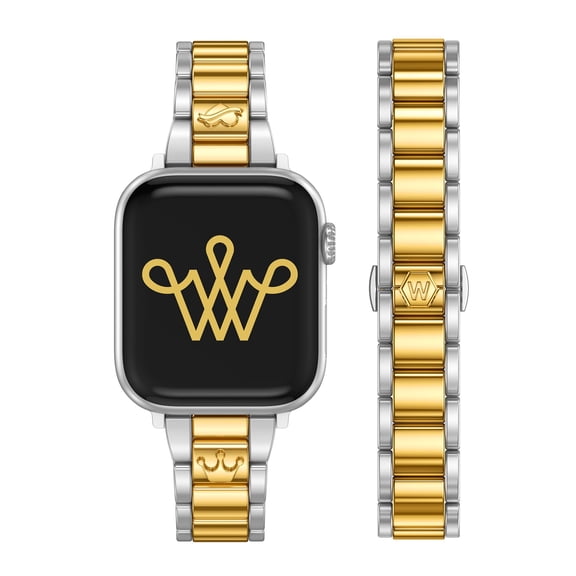 Wearlizer Gold Silver Stainless Steel Watch Band Compatible with Apple Watch Bands 38/40/41/42/44/45/46/49mm Women Metal Strap for Iwatch Series 11/10/9/8/7/6/5/4/3/SE/Ultra