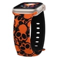 thumbnail image 1 of Wearlizer Halloween Skull Engraved Band Compatible with Apple Watch Band 40mm 38mm 41mm 49mm 45mm 44mm 42mm Women, Two-Tone Skull Cute Soft Silicone Sport Strap for iWatch Series 9 8/7/6/5/4/3/2/1/SE, 1 of 6