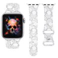 thumbnail image 1 of Wearlizer Halloween Skull Engraved Silicone Band Compatible with Apple Watch Band 38mm/40mm/41mm Women Men for iWatch Series 8/7/6/5/4/3/2/1/SE, 1 of 6