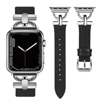 Wearlizer Leather Band Compatible with Apple Watch Band Women 38mm 40mm 41mm , Dressy Leather Strap with D-Shape Metal Buckle for iWatch Bands Series 8 SE 7 6 5 4 3 2 1