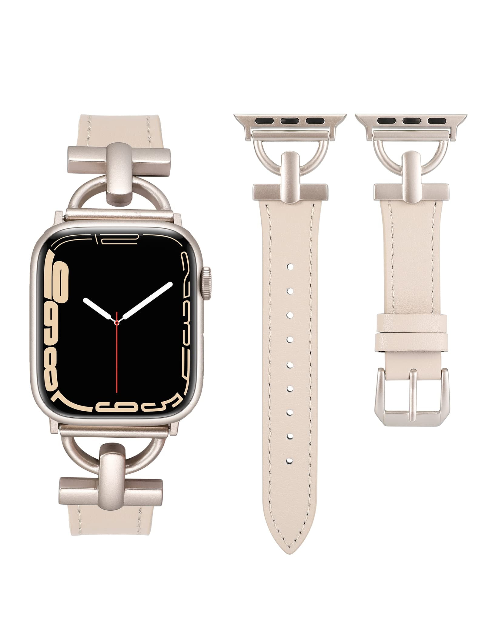 Apple Watch Band Brown Leather Stars Pattern Strap Women Gold Watch  Bracelet 38mm 40mm 41mm 42mm 44mm 45mm 49mm Ultra