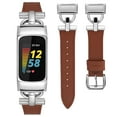thumbnail image 1 of Wearlizer Leather Band Compatible with Charge 5 Watch Bands for Women, Dressy Slim Leather Strap Replacement Wristband with D-Shape Metal Buckle for Charge 5 Fitness Tracker, 1 of 6