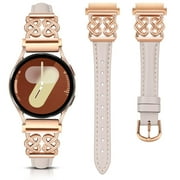 WEARLIZER Leather Band Compatible with Samsung Galaxy Watch 7/6/5/4/Active 2 band Women, 20mm Slim Leather Strap with Celtic Heart Knot for Watch 6 Classic/FE