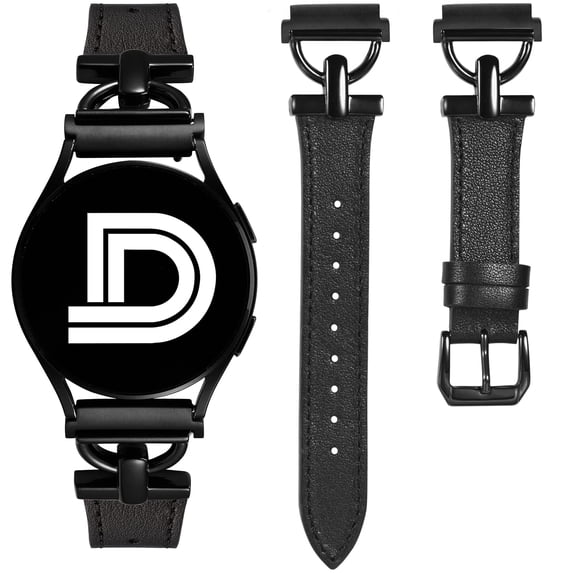 Wearlizer Leather Band Compatible with Samsung Galaxy Watch 7/FE/6/5/4 40mm 44mm/Watch 5 Pro 45mm/Watch 4 Classic 42mm 46mm, 20mm Watch Band with D-Shape Buckle for Galaxy Active 2 40mm 44mm/Watch 3 41mm