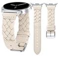 thumbnail image 1 of Wearlizer Leather Band Compatible with Samsung Samsung Galaxy Watch 9/8 40mm 44mm/ 8 Classic 46mm Band Women, Handwoven Braided Genuine Leather Soft Thin Wristband, 1 of 7