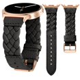 thumbnail image 1 of Wearlizer Leather Band Compatible with Samsung Samsung Galaxy Watch 9/8 40mm 44mm/ 8 Classic 46mm Band Women, Handwoven Braided Genuine Leather Soft Thin Wristband, 1 of 7