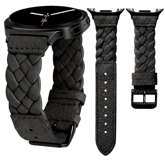 Wearlizer Leather Band Compatible with Samsung Samsung Galaxy Watch 9/8 40mm 44mm/ 8 Classic 46mm Band Women, Handwoven Braided Genuine Leather Soft Thin Wristband