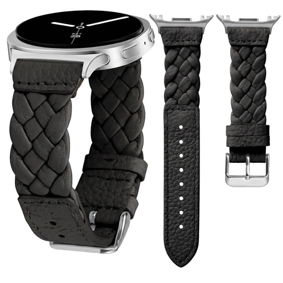 Wearlizer Leather Band Compatible with Samsung Samsung Galaxy Watch 9/8 40mm 44mm/ 8 Classic 46mm Band Women, Handwoven Braided Genuine Leather Soft Thin Wristband