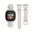 thumbnail image 1 of Wearlizer Leather Band Compatible with Sense Bands/Versa 3 Bands/Versa 4 Band/Sense 2 Band Women, Dressy Leather Strap with D-Shape Metal Buckle for Versa 3/Versa 4 Smartwatch, 1 of 6