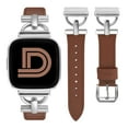 thumbnail image 1 of Wearlizer Leather Band Compatible with Versa 2 Bands for Women, Dressy Slim Leather Strap Wristband with D-Shape Metal Buckle for Versa/Versa 2/Versa Lite/Versa SE Smart Watch, 1 of 6