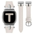 thumbnail image 1 of Wearlizer Leather Band Compatible with Versa 3 Bands/Sense Bands/Sense 2 Bands/Versa 4 Bands for Women, Dressy T-Shape Metal Buckle Leather Strap, 1 of 6