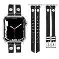 thumbnail image 1 of Wearlizer Leather Bands Compatible with Apple Watch Band 38mm 40mm 41mm 42mm 44mm 45mm 49mm(Ultra) Women, Double-Row Design with Rivets Decoration Stylish Strap for iWatch Series 8 SE 7 6 5 4 3, 1 of 6