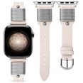 thumbnail image 1 of Wearlizer Leather Watch Band Compatible with Apple Watch Bands 38/40/41/42/44/45/46/49mm Women Metal Ring Loop Strap for Iwatch Series 11/10/9/8/7/6/5/4/3/SE/Ultra, 1 of 6