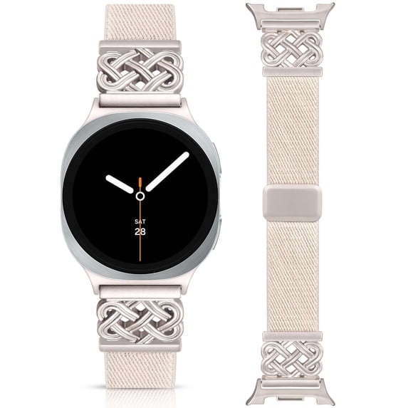 Wearlizer Magnetic Nylon Band Compatible with Samsung Galaxy Watch 9/8 40mm 44mm, Galaxy Watch 8 Classic 46mm, Stretchy Celtic Knot Strap for Women Men, No-Gap One-Click