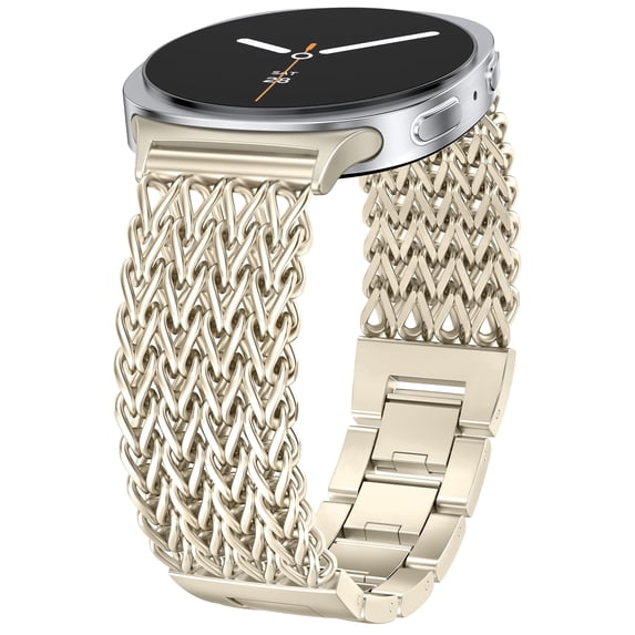 Wearlizer Metal Band Compatible with Samsung Galaxy Watch 9/8 40mm 44mm & Watch 8 Classic 46mm, Stainless Steel Chain Bracelet Band for Women, Dressy No Gap Adjustable Link Strap