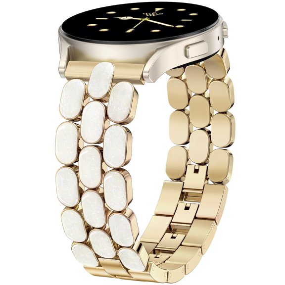 Wearlizer Metal Bracelet Compatible with Samsung Galaxy Watch 7/6/5/4, Enamel Stainless Steel Strap Women for Galaxy Watch FE/5 Pro/6 Classic/4 Classic/3/Active 2/Active, 20mm
