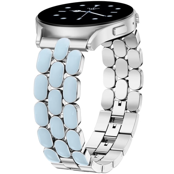 Wearlizer Metal Bracelet Compatible with Samsung Galaxy Watch 7/6/5/4, Enamel Stainless Steel Strap Women for Galaxy Watch FE/5 Pro/6 Classic/4 Classic/3/Active 2/Active, 20mm