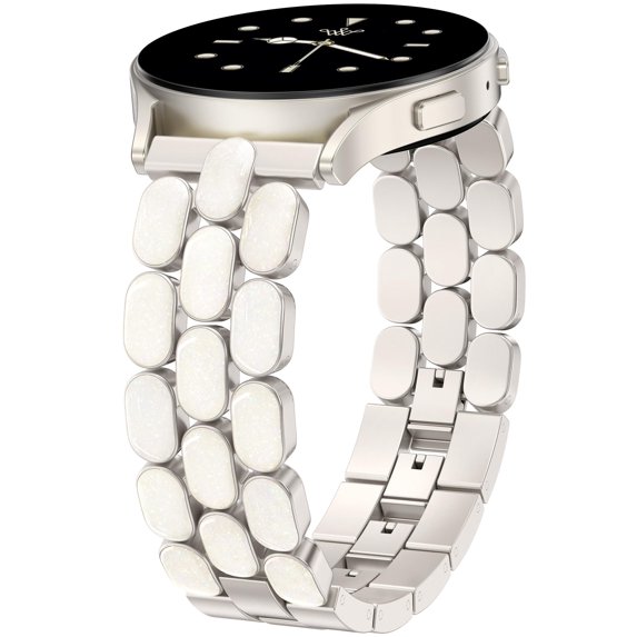 Wearlizer Metal Bracelet Compatible with Samsung Galaxy Watch 7/6/5/4, Enamel Stainless Steel Strap Women for Galaxy Watch FE/5 Pro/6 Classic/4 Classic/3/Active 2/Active, 20mm