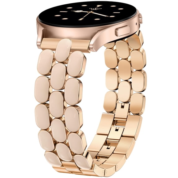 Wearlizer Metal Bracelet Compatible with Samsung Galaxy Watch 7/6/5/4, Enamel Stainless Steel Strap Women for Galaxy Watch FE/5 Pro/6 Classic/4 Classic/3/Active 2/Active, 20mm